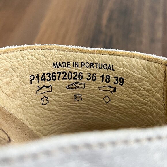 Fly London Wigg Wedge Sandal Leather Slip On Metallic US Size 7-7.5 EU 38 Silver - Picture 11 of 13